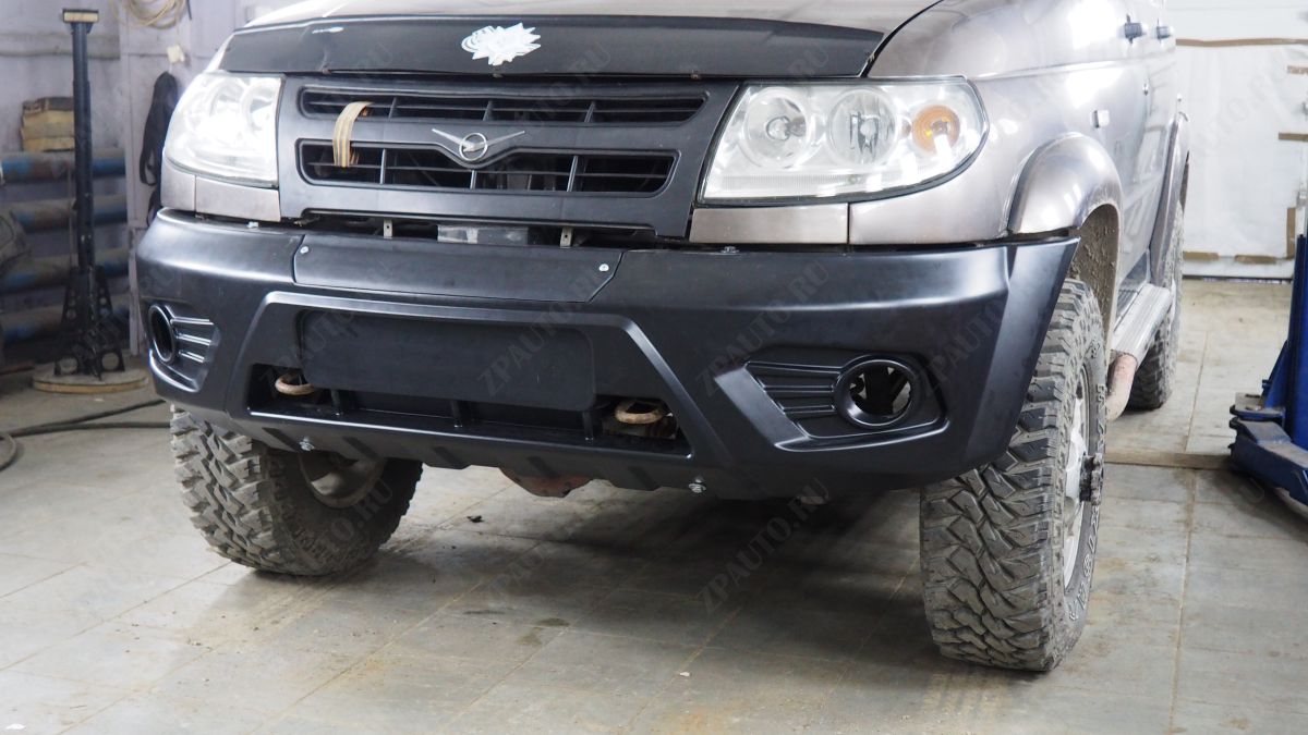 ABC.UAZ.FB.03B БАМПЕР АВС-ДИЗАЙН ПЕРЕДНИЙ UAZ ПАТРИОТ/ПИКАП/КАРГО 2005- (КОМПОЗИТ 4 ММ, ПОД ШТАТНУЮ ОПТИКУ)