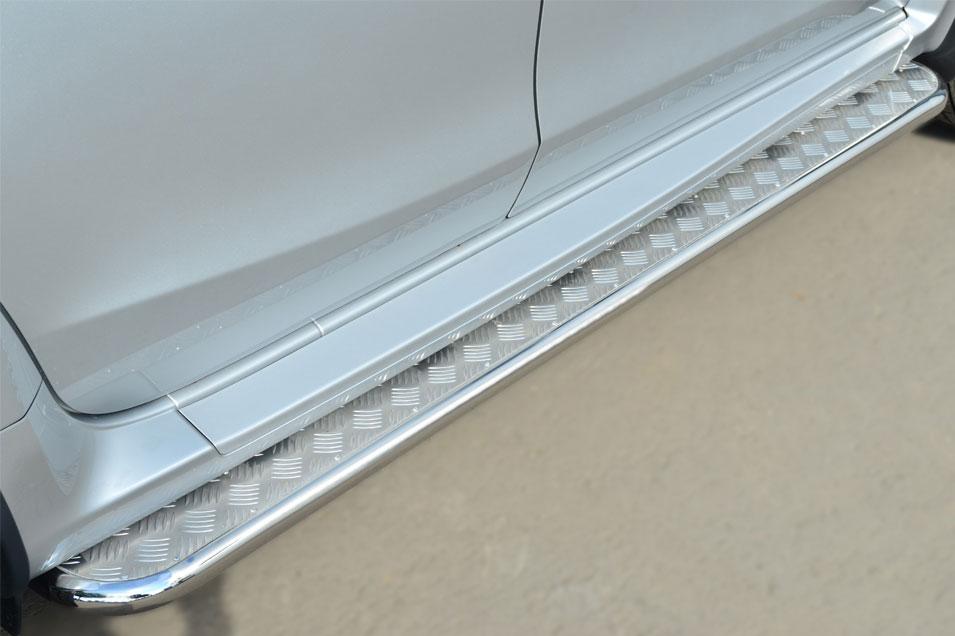 Пороги труба d42 с листом для Nissan Terrano 2014, Slitkoff NTRL-001794