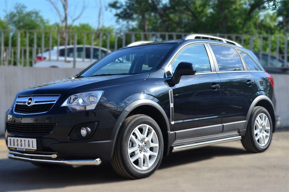 Пороги труба d57 вариант 3 для Opel Antara 2012, Slitkoff OAT-0013683