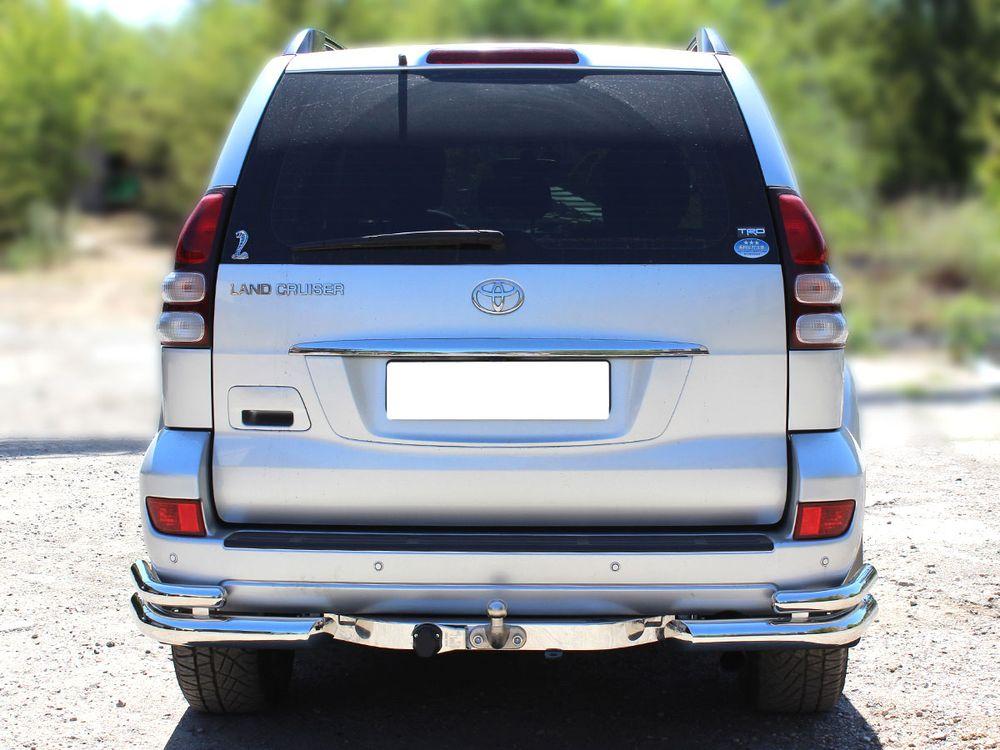 Защита заднего бампера "уголки" d-76+53 для Toyota Land Cruiser 120 Prado, Технотек LCPR_7