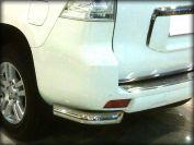 Защита заднего бампера "уголки" d-76 одинарные короткие для Toyota Land Cruiser 150 Prado 2013, Технотек LCPR13_3.2