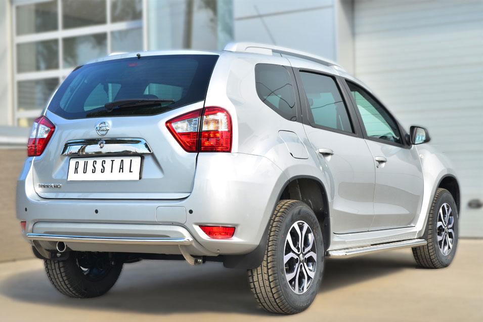 Защита заднего бампера d42 для Nissan Terrano 2014, Slitkoff NTRZ-001796