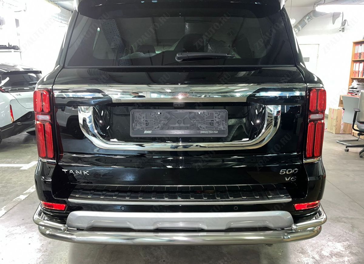 Защита заднего бампера угловая большая двойная для автомобиля TANK 500   2023 арт. TANK500.23.22