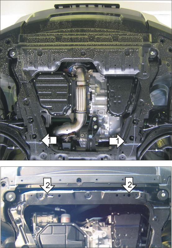 Защита АвтоСтандарт (Двигатель, Коробка переключения передач), 1,5 мм, Сталь для Nissan Qashqai 2015- арт. 51401