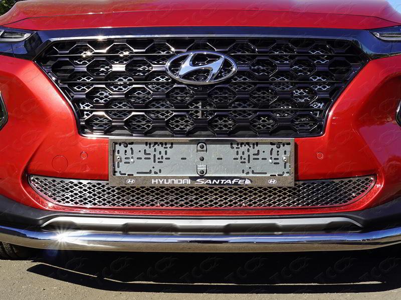 Решетка радиатора нижняя (лист) для автомобиля Hyundai Santa Fe (TM) 2018-, TCC Тюнинг HYUNSF18-10