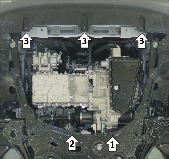 Защита АвтоСтандарт (Двигатель, Коробка переключения передач), 1,5 мм, сталь для Omoda C5  2022- арт. 59006