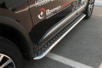 Пороги труба d42 с листом для Mitsubishi Outlander 2015, Slitkoff MOL-002111