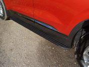 Пороги алюминиевые "Slim Line Black" 1820 мм для автомобиля Hyundai Santa Fe (TM) 2018-, TCC Тюнинг HYUNSF18-25B