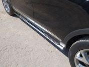 Пороги овальные с накладкой 75х42 мм для Sorento Prime III 2015 (Киа Соренто Прайм 3 2015-), ТСС KIASOR15-08, TCC Тюнинг