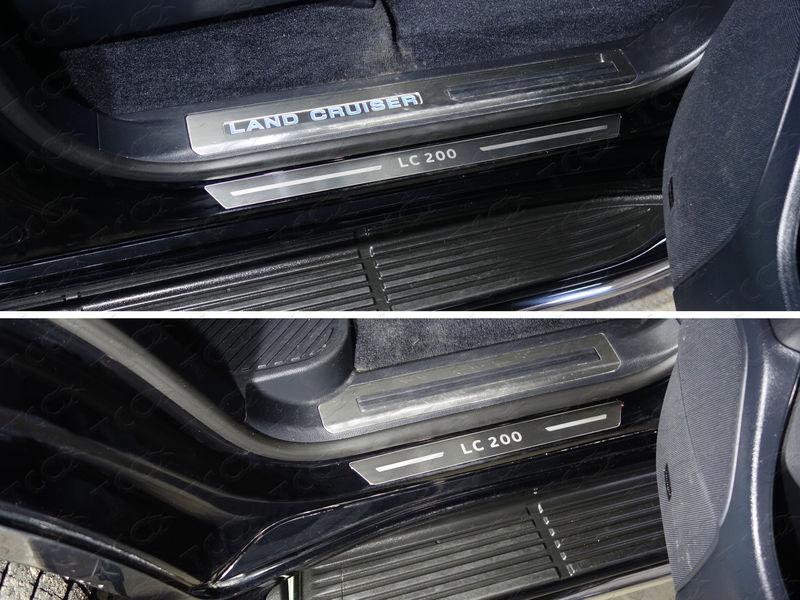 Накладки на пороги (лист шлифованный надпись LC 200) 4шт для автомобиля Toyota Land Cruiser 200 EXECUTIVE 2016-