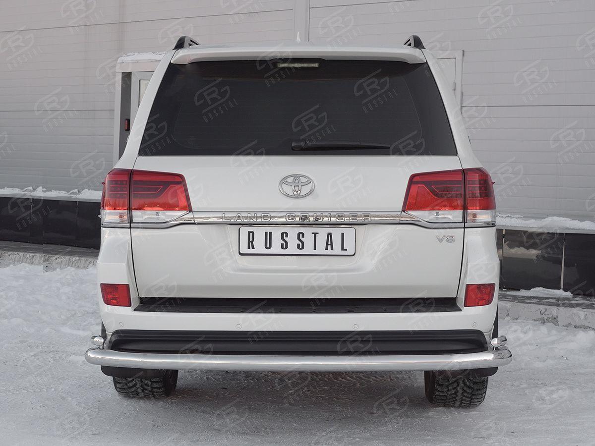 Защита заднего бампера d76/42 уголки на Toyota Land Cruiser 200 2017 Excalibur, Slitkoff TLCZ-002910