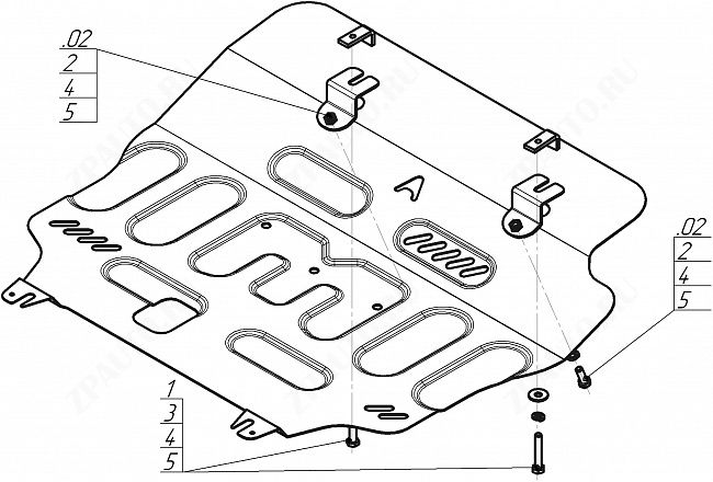 Защита АвтоСтандарт (Двигатель, Коробка переключения передач), 1,5 мм, сталь для Geely Atlas Pro  2021- арт. 54203