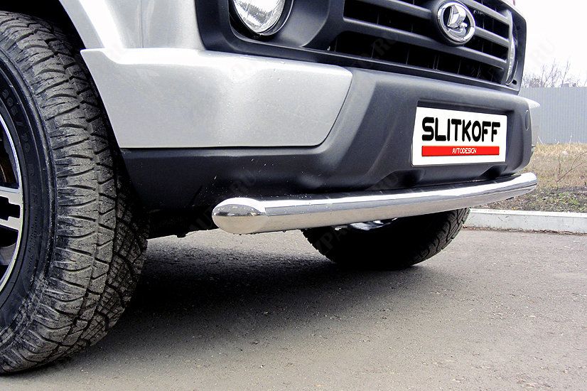 Защита переднего бампера d57 радиусная Lada Niva Urban 3d (2014-2023) , Slitkoff, арт. NivUR002