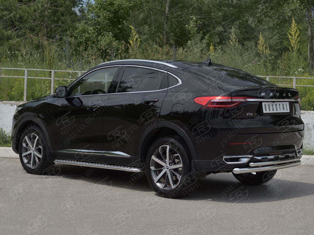 HAVAL F7X 1.5 4WD 2019-2022 Защита заднего бампера d57 дуга-d42 дуга HF7XZ-003844