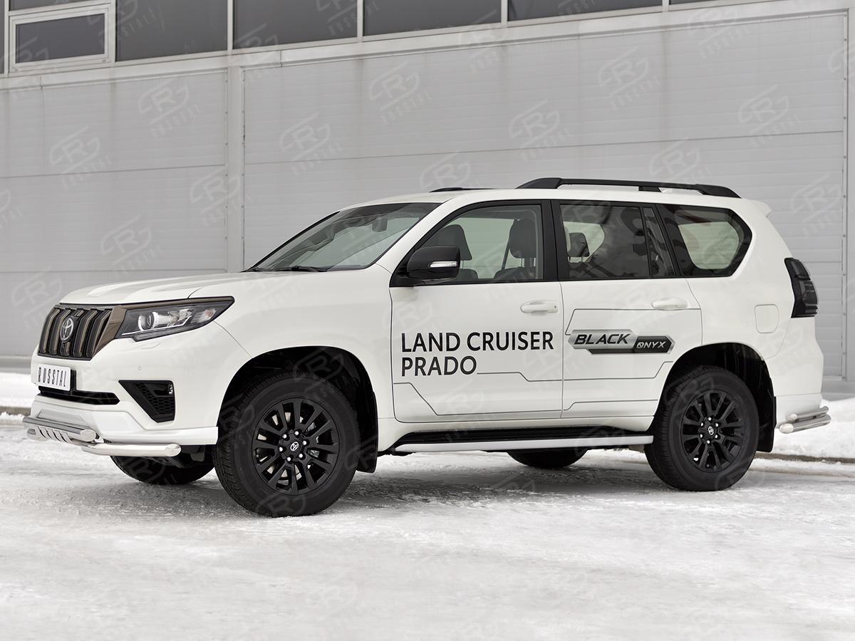 TOYOTA LC PRADO 150 BLACK ONYX 2020- Защита переднего бампера d57 секции-d57 уголки+клыки LCPZ-003548