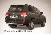 Защита заднего бампера d76 короткая Toyota Land Cruiser 200 (2007-2012) Black Edition, Slitkoff, арт. TLC2-023BE