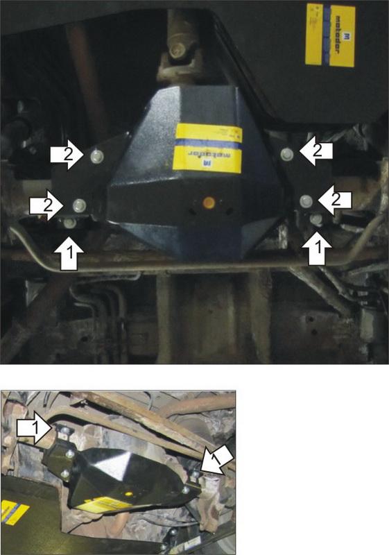 Защита алюминиевая Мотодор (Задний дифференциал), 8 мм, Алюминий для Lincoln Navigator 1997-2003 арт. 383803