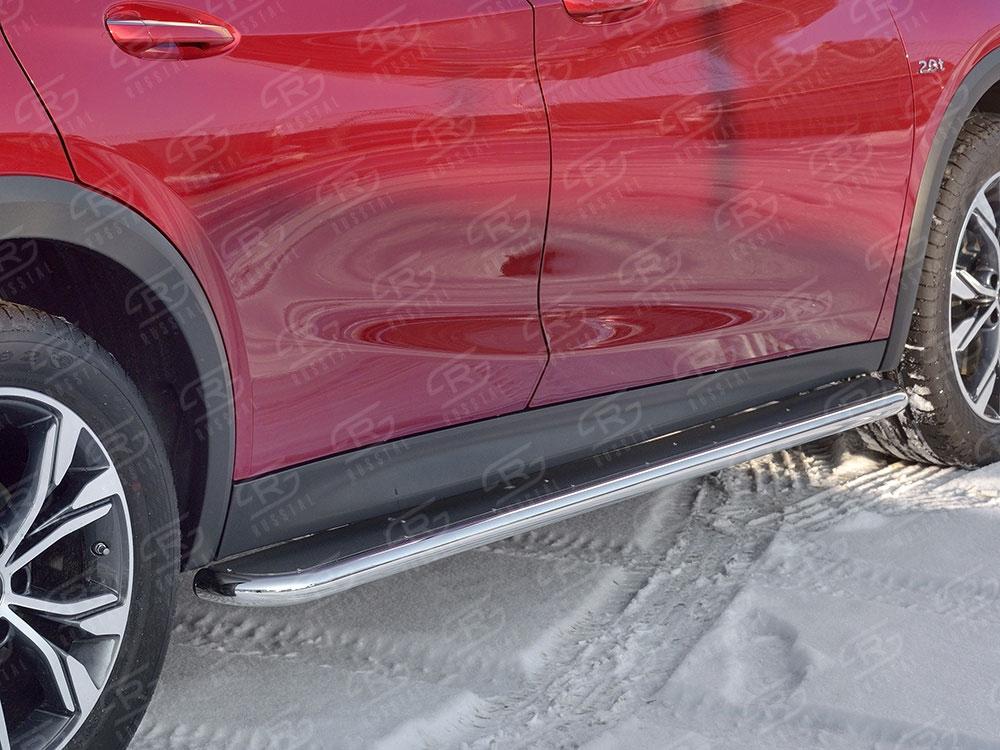 Пороги труба d42 с листом вариант 3 Infiniti QX30 2016, Slitkoff IQX3L-0025023