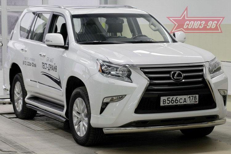 Защита переднего бампера труба 75x42 овальная для Lexus GX460 2014-, Lexus GX46.48.1927