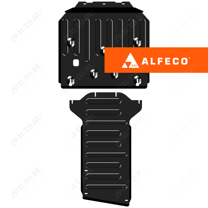 Защита  картера и КПП (2 части) Range Rover Velar 2017-2022 V-2,0AT , ALFeco, сталь 2мм, арт. ALF4404st-1