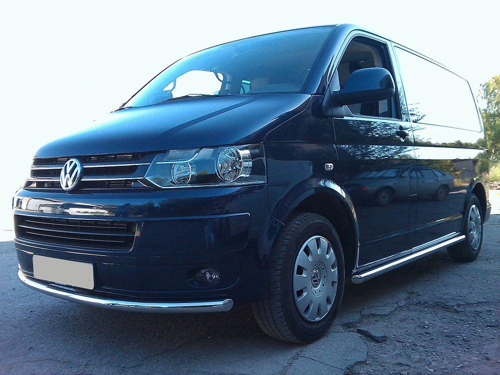 Пороги труба d-76  для Volkswagen Transporter T5 2003, Технотек WLT5_3
