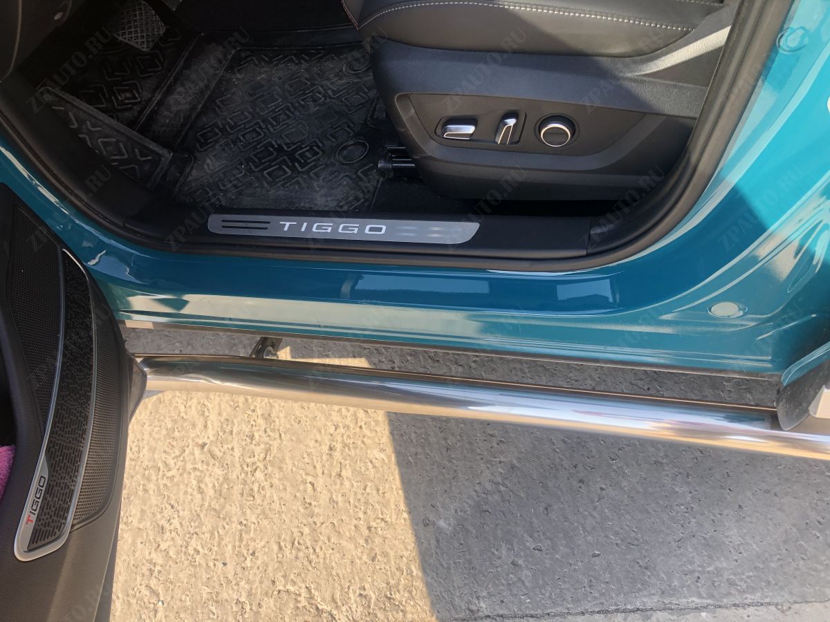 Защита штатного порога труба для автомобиля CHERY Tiggo 7 Pro Max 2022 арт. CTGPM.7.22.32