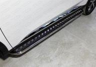 Пороги с площадкой 42,4 мм для автомобиля HAVAL F7X (2.0L 4WD) 2022-,TCC Тюнинг ,арт. HAVF7X22-17