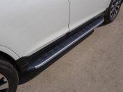 Пороги алюминиевые с пластиковой накладкой (карбон серые)    1820 мм для автомобиля Subaru Outback 2015-, TCC Тюнинг SUBOUT15-11GR