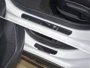 Накладки на пороги (лист зеркальный) 4шт для автомобиля Kia Rio X-Line 2017-