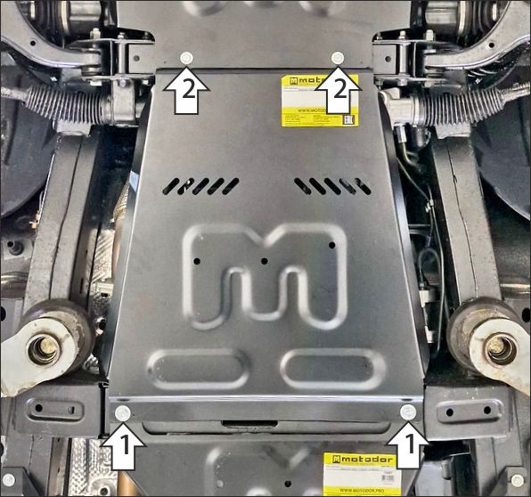 Защита стальная Мотодор (Коробка переключения передач), 2 мм,  KGM Rexton  2023- арт. 72806