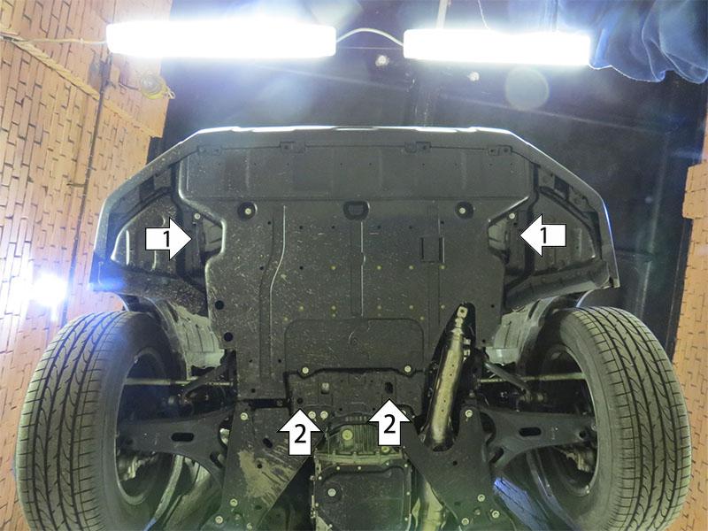 Защита стальная Мотодор (Двигатель), 2 мм, Сталь для Subaru Forester 2019- арт. 72201