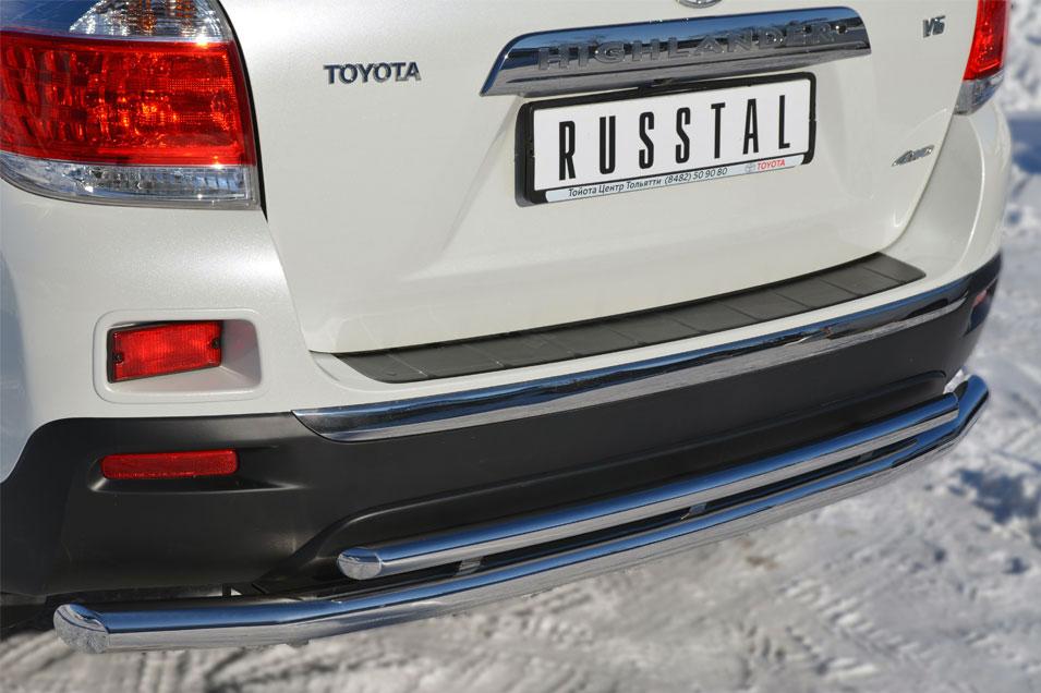 Защита заднего бампера d57/42 для Toyota Highlander 2010, Slitkoff THZ-001256