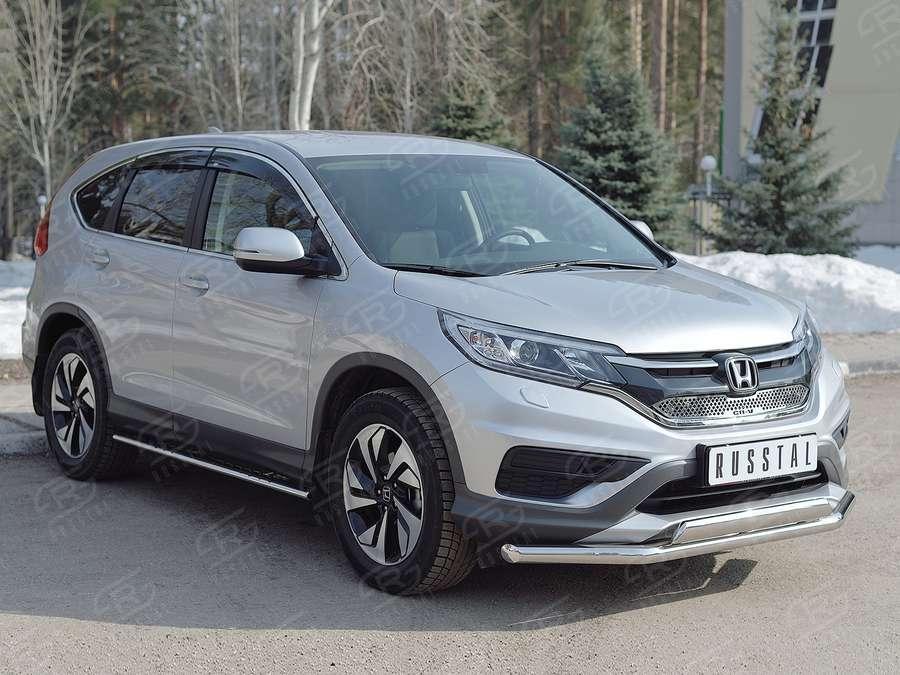 Защита переднего бампера d57/75х42 Honda CR-V 2015 2.0, Slitkoff HCRZ-002219