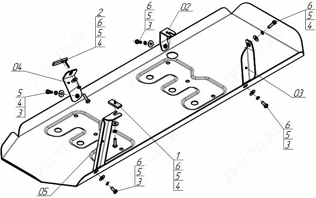 Защита стальная Мотодор (Топливный бак), 2 мм,  Foton Tunland V9  2024- арт. 77511