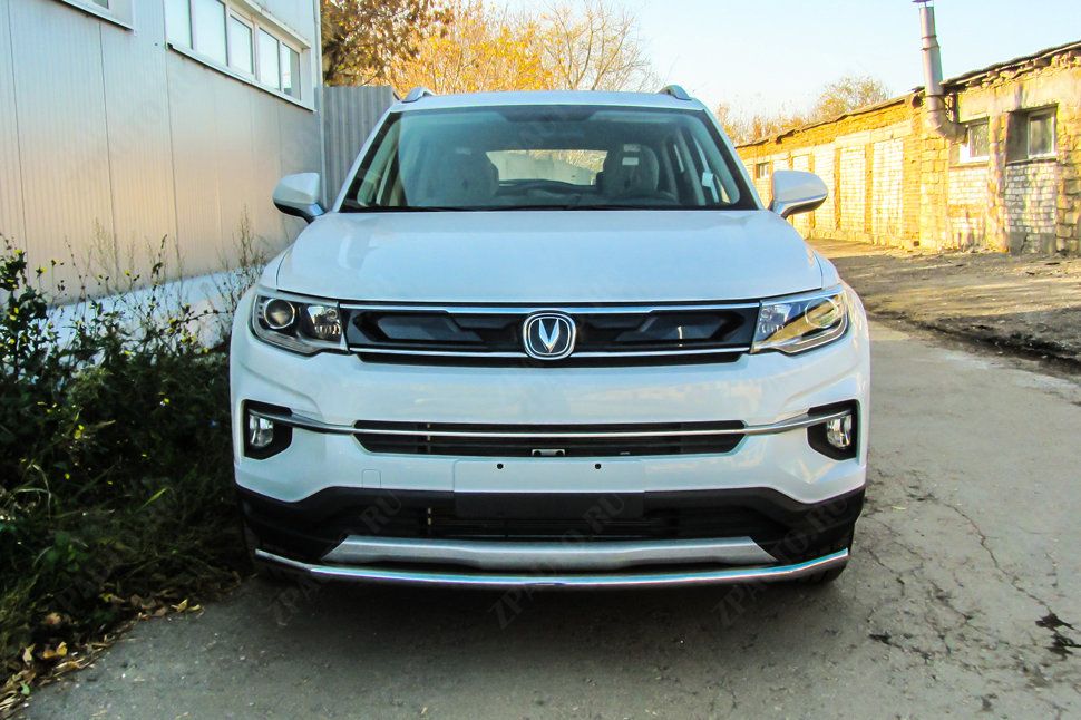 Защита переднего бампера d42 Changan CS35Plus (2018-2023) , Slitkoff, арт. CHANCS35P-003