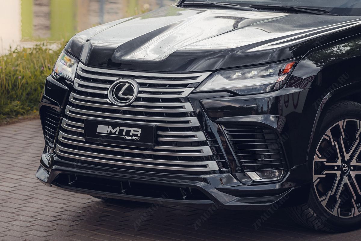 Комплект накладок переднего бампера для Lexus LX 500d / LX 600 (под покраску) 2022, MTR, арт. MTR-J310-22002