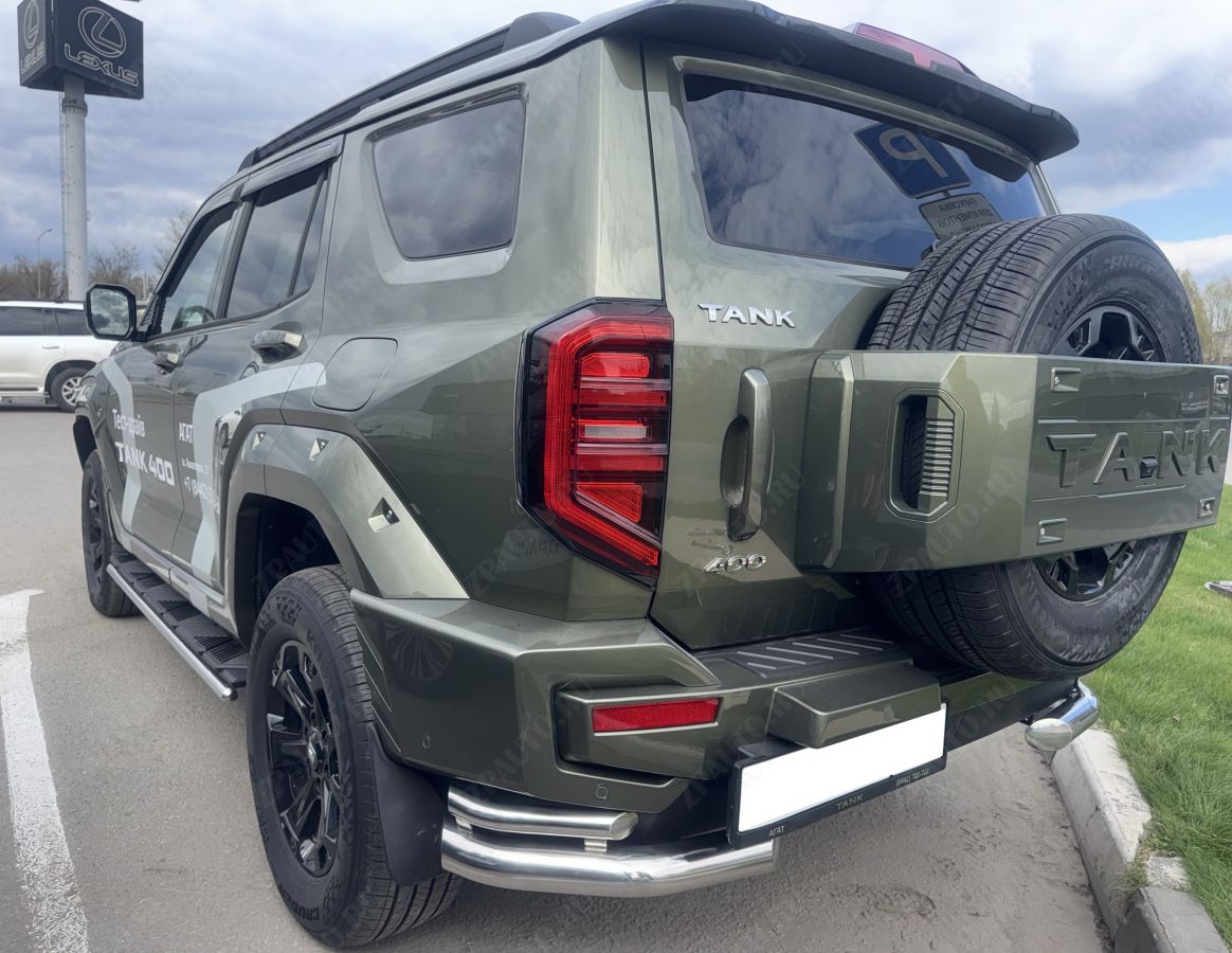 Защита заднего бампера двойная угловая для автомобиля Tank 400   2023 арт. TANK400.23.19