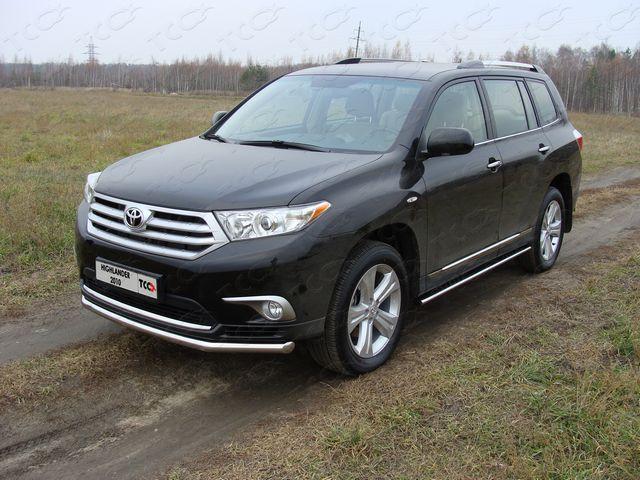 Защита передняя нижняя 60,3 мм для автомобиля Toyota Highlander 2010-2013, TCC Тюнинг TOYHIGHL10-01