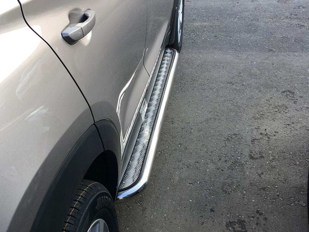 Пороги с листом d-53 для автомобиля Hyundai Tucson 2018-наст.вр., Технотек, арт. HNT18_2