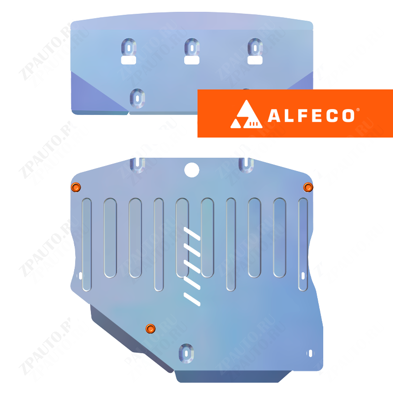 Защита  картера и КПП (2 части) MB B-Class (W245) 2005-2011 V-1,5; 1,7; 2,0 , ALFeco, алюминий 4мм, арт. ALF3612al-1