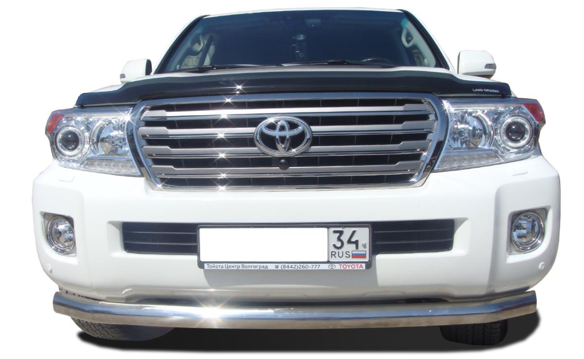 Защита переднего бампера с гибами d76 для Toyota Land Cruiser 200 2007-2012, TLC200.07.01, Россия