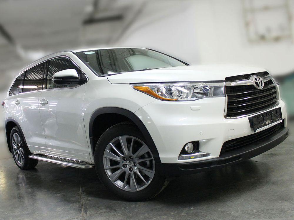 Пороги с листом d-53 для Toyota Highlander 2013, Технотек HYG_2014_2 HYG2014_2