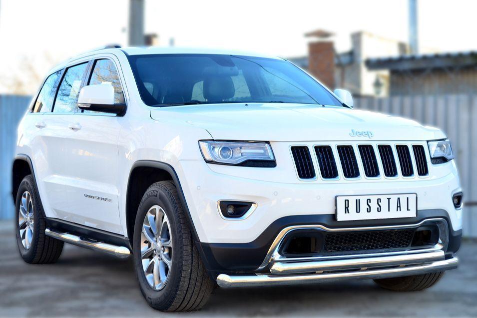 Защита переднего бампера d76/57 для Jeep Grand Cherokee 2013, Slitkoff JGCZ-001526