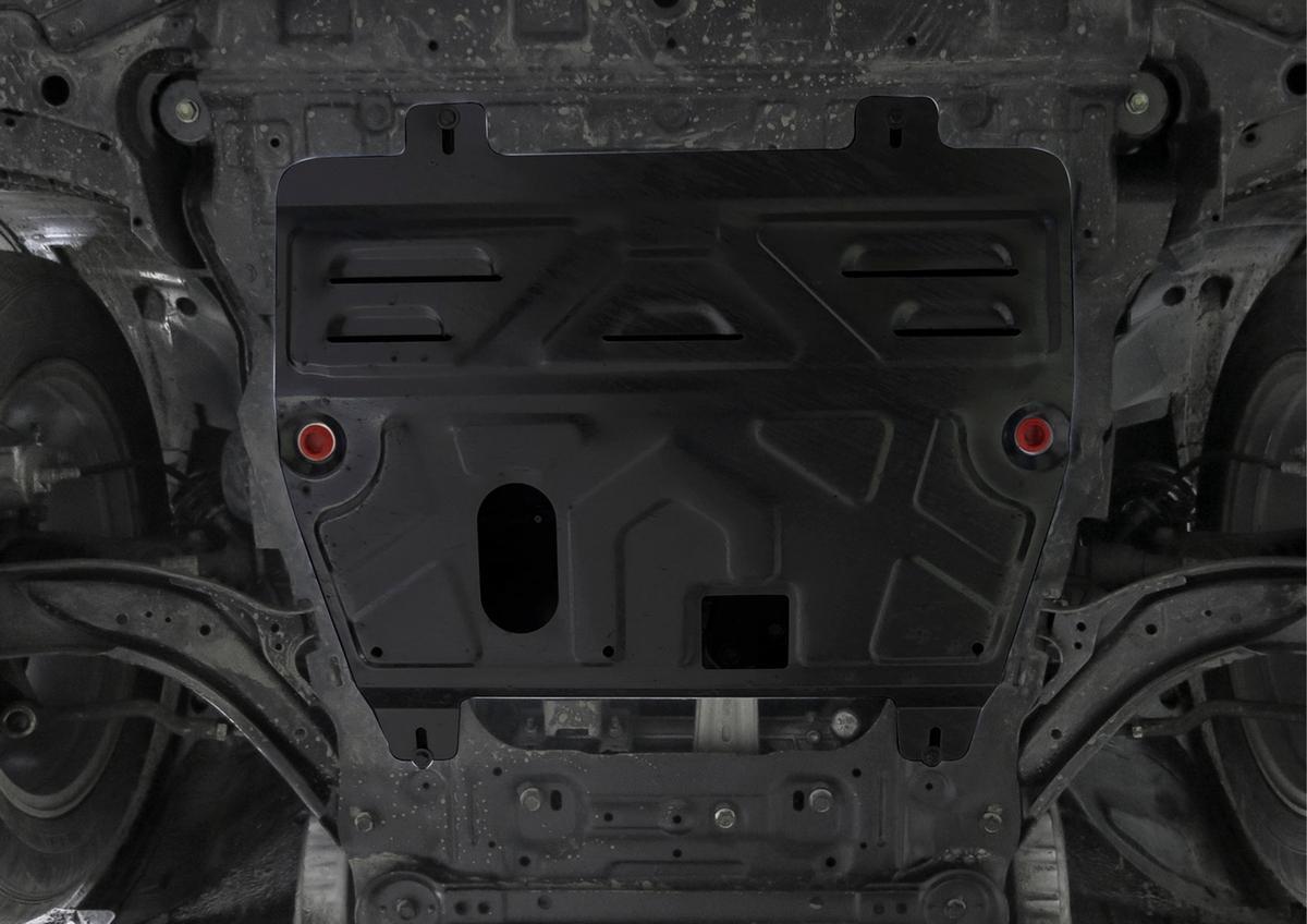 Защита картера и КПП АвтоБроня для Nissan Qashqai I (V - 1.6; 2.0) 2006-2014, штампованная, сталь 1.5 мм, с крепежом, 111.04111.1