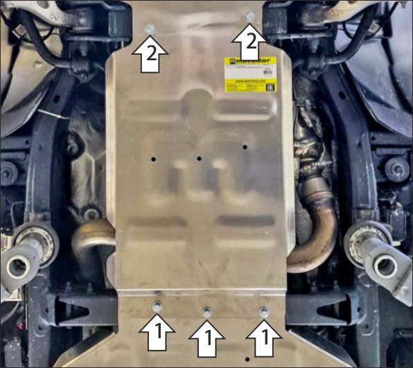 Защита алюминиевая Мотодор (Коробка переключения передач), 5 мм,  Dodge Ram 1500 RHO  2024- арт. 32920