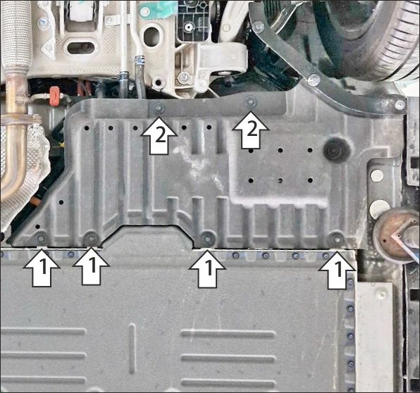 Защита алюминиевая Мотодор (Силовые провода), 4 мм,  Voyah Dream  2021- арт. 348607