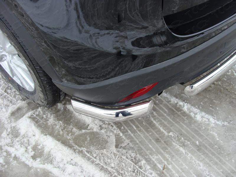 Защита задняя (уголки) 75х42 мм для автомобиля Mazda CX-5 2012-2015, TCC Тюнинг MAZCX512-07