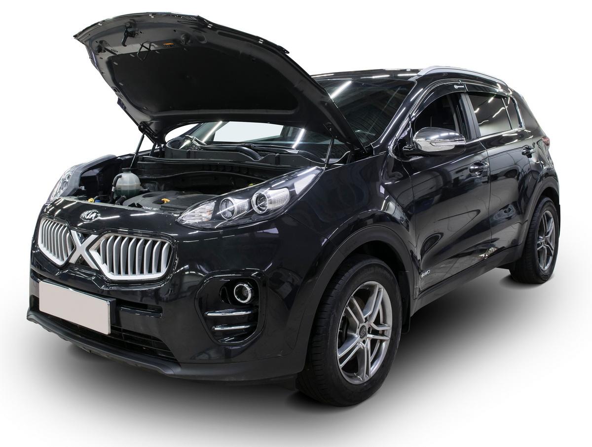 Амортизаторы капота АвтоУПОР (2 шт.) Kia Sportage (2016-2018;2018-2022), Rival, арт. UKISPO021