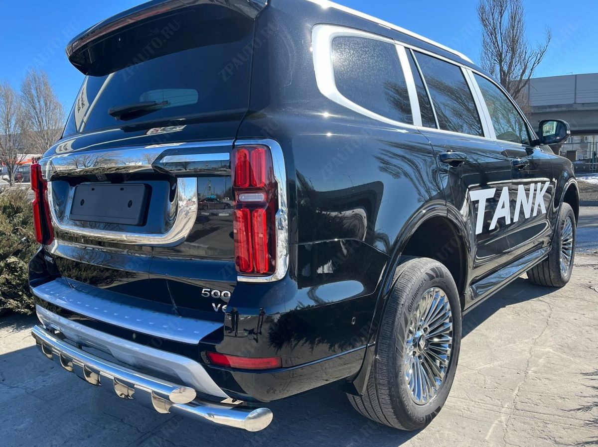 Защита заднего бампера двойная с перемычками для автомобиля TANK 500   2023 арт. TANK500.23.25