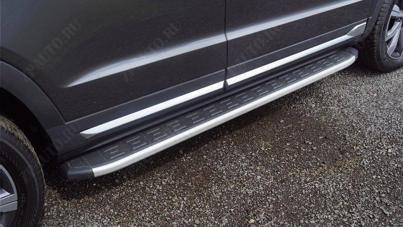 Пороги алюминиевые с пластиковой накладкой 1820 мм Changan CS95 new 2.0L 4WD 2024 арт. CHANCS95NEW24-06AL
